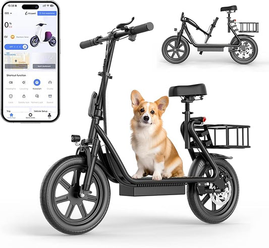 NAVIC Electric Scooter with Dual Suspension/Braking, 350W/500W Motor, 19/22 Mph, Max 22/27/49Mi Range, Foldable E Scooter for Adults with App