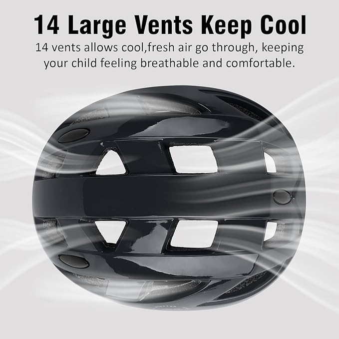 Kids Bike Helmet,2 Sizes Adjustable for Youth Child Boys & Girls Ages 3-5-8-14,Ventilation and Multi-Sport for Bicycle Scooter Skate
