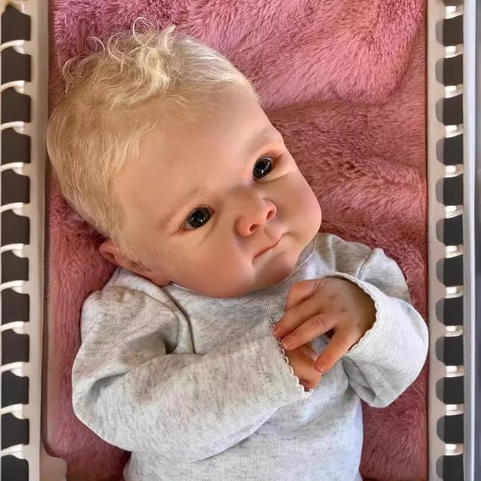 Lifelike Reborn Baby Dolls - Bettie, 18 Inch Newborn Baby Boy Doll with Weighted Soft Cloth Body, Real Life Baby Dolls with Blonde Hair Christmas Birthday Gift for Kids Age 3+