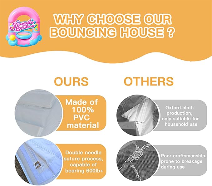 13 FT 100% PVC White Inflatable Bounce House with Large Slide Bouncy Castle for Kids Aged 3-12 Jump House Inflatable Bounce Wedding Party Decoration Best Gift for Kid(Includ Blower)