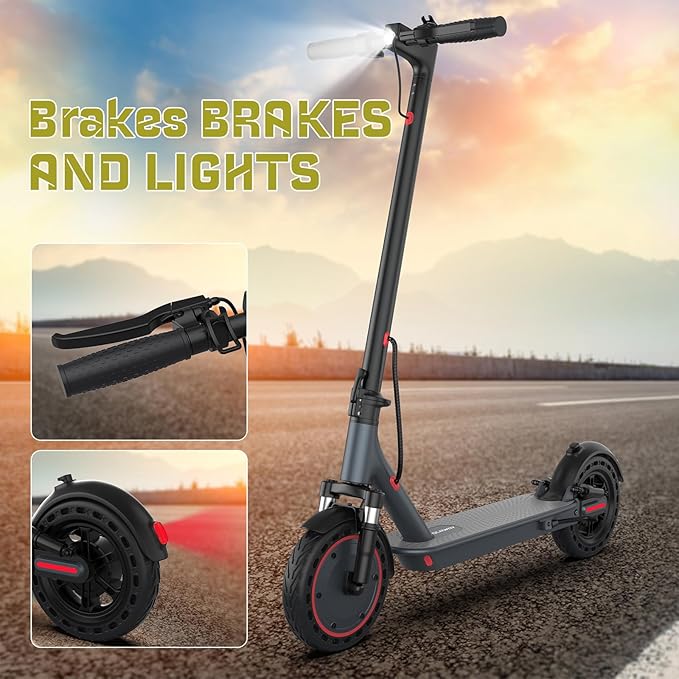 E Scooter for Adults 19-22 MPH 350/500W Motor 281/441Wh Battery,8.5"/10" Tires,Motorized Scooter Up to 22 Miles Range, Foldable Scooter with Double Shock Absorption/Bearing 265 LBS/APP Control