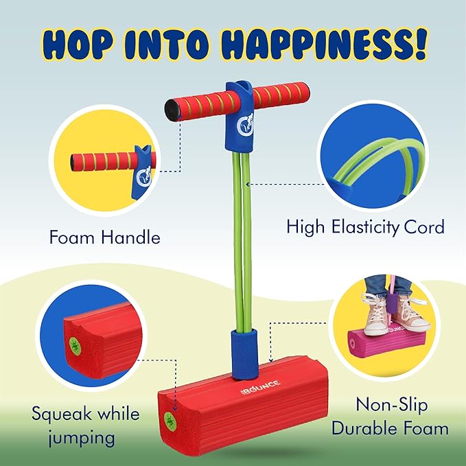 New Bounce Pogo Stick for Toddlers - Foam Jumper for Age 3,4,5,6,7,8 - Outdoor Jumping Toys - Birthday Gift for Toddler Girls and Boys