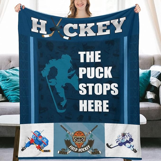 Hockey Gifts - Ice Hockey Blanket for Boys - Kids Throw Blankets for Girls - 60"x80" Soft Plush Throws for Children