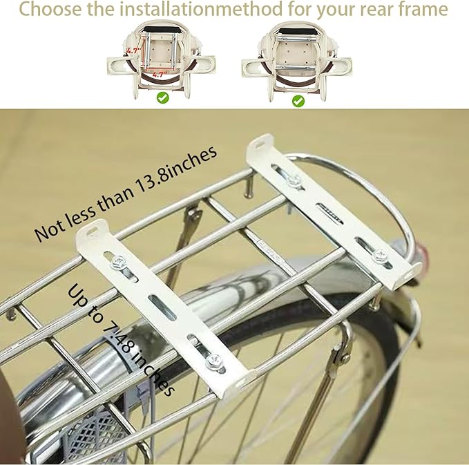 Rear Kid's Bike Seat,Rear Mounted Child Bike Seat Wraparound Attachment for Adult Bike with Armrest Harness and Pedals,Toddler Bike Seat for Child Ages 6 Months to 6 Years(Up to 110lb)