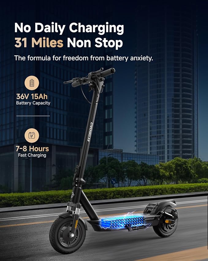 Electric Scooter for Adults, 30-32Miles Long Range Electric Scooters, 500W-750W Motor & 21-25MPH Adults Commuting Scooters, 10" Tires, Lightweight Foldable E-Scooter with Turn Signals