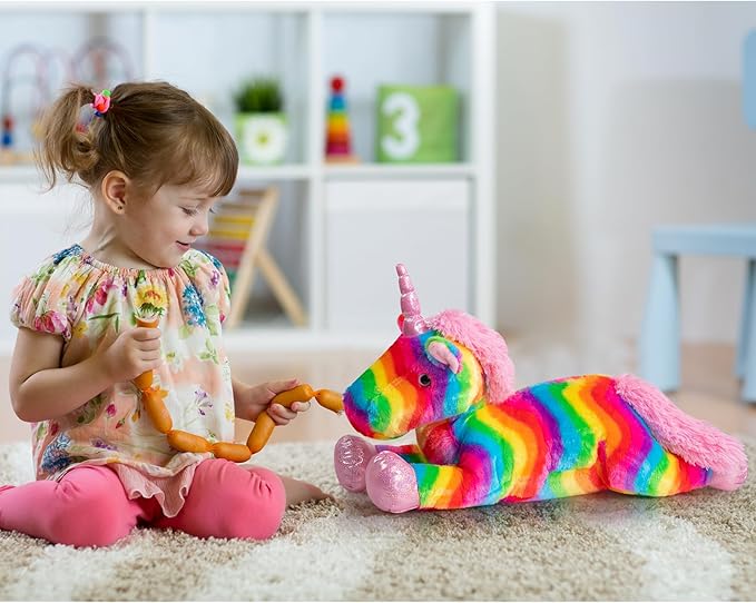 HollyHOME Plush Unicorn Stuffed Animals Rainbow Unicorn Toy Gifts for Valentines Day, Christmas, Birthday, Party and Decorations 24 Inch