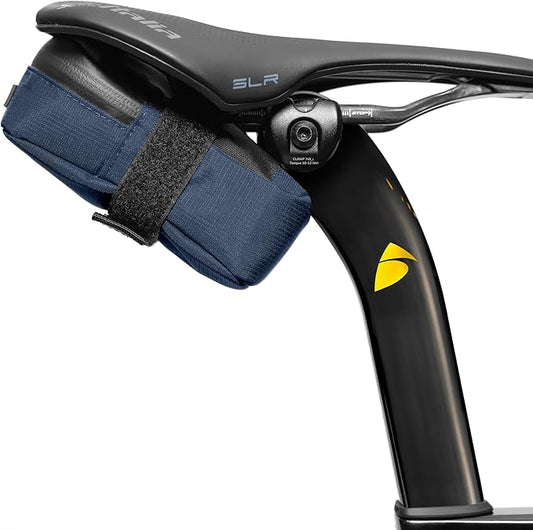 Signature Bike Saddle Bag – Cosmic Blue | 0.5L Bike Seat Bag (3" x 5.25" x 2") | Water-Resistant Ripstop, Waterproof Zipper, Internal Pocket | Durable Under Seat Storage