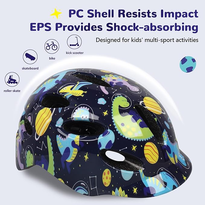 Kids/Youth Bike Helmet for Boys Girls and Teens, Adjustable and Multi-Sport for Bicycle, Kick Scooter, Skateboard, Roller/Inline Skate