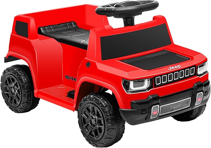6V Ride On Car for Toddlers, Electric Car with Music, Horn, Pedal, for Ages 18–30 Months,Red