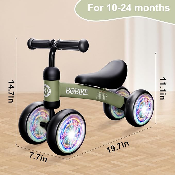 Baby Balance Bike Toys for 12-36 Months Kids Toy Boy and Girls Gifts Toddler Best First Birthday Gift Children Walker No Pedal Infant 4 Wheels Bicycle