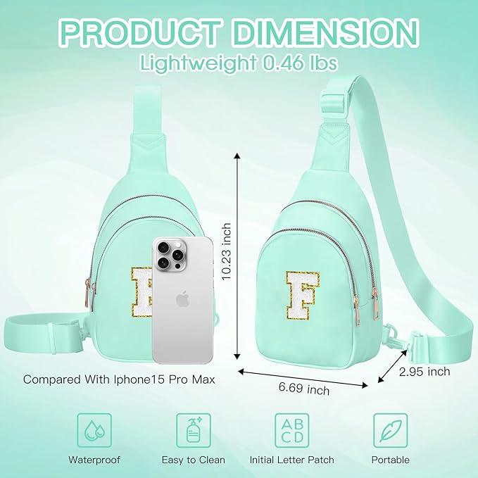 Birthday Gifts for 7 8 9 10 11 12 13 Year Old Girls Small Initial Sling Bag Cross Body Bag Fanny Pack for Girls