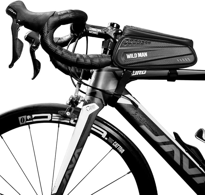 Waterproof Bike Phone Mount & Bag - Cycling Front Tube Pouch Pannier Stand For Smartphones Up To 6.7''