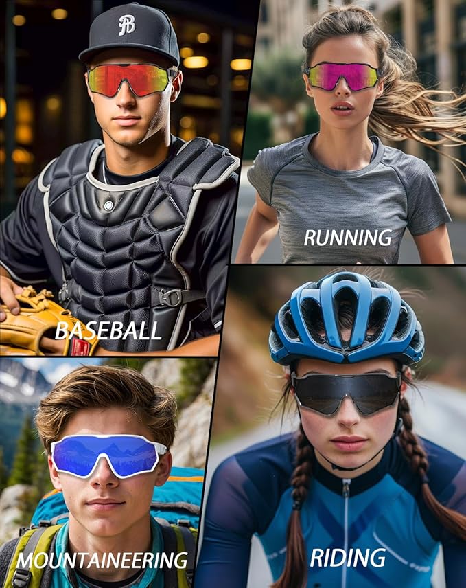 BEACOOL Polarized Running Sunglasses for Men Women UV400 Protection TR90 Sport Sunglasses for Fishing Cycling Baseball