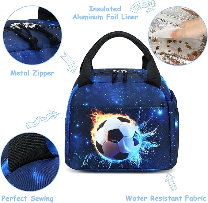 CAMTOP Lunch Box Kids Insulated Lunch Bag Large Reusable Leakproof Cooler Lunch Bags for Boys Girls School Travel Picnic