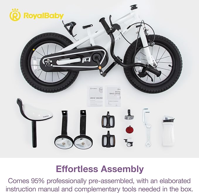 RoyalBaby Kids Bike EZ Balance to Pedal Dual Handbrake Toddlers Boys Girls Bicycle 12-20 Inch for Age 3-10 Years