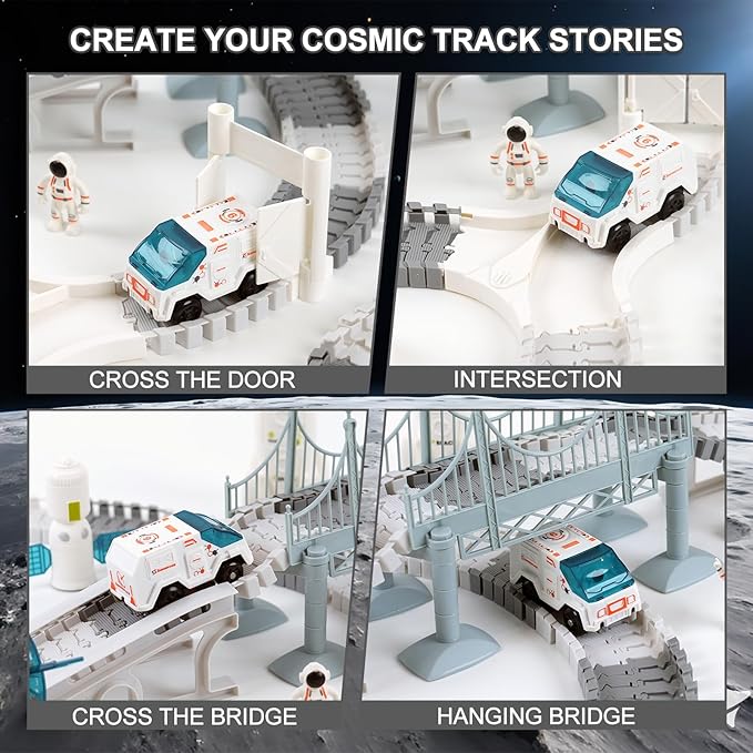 Race Track Set for Kids - Best Birthday Gift for Boys 3 4 5 6 7 Years Old, 290+ PCS DIY Flexible Tracks Toys with Cars