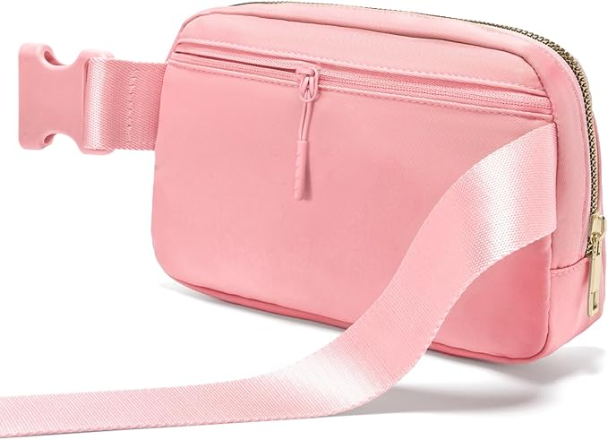 Gitus Birthday Gifts for 8 9 10 11 12 13 Year Old Girls Personalized Fanny Pack Crossbody Bags with Initial Letter Patch Belt Bag for Teen Girls Cute Trendy Stuff Travel Essentials (LightPink-O)