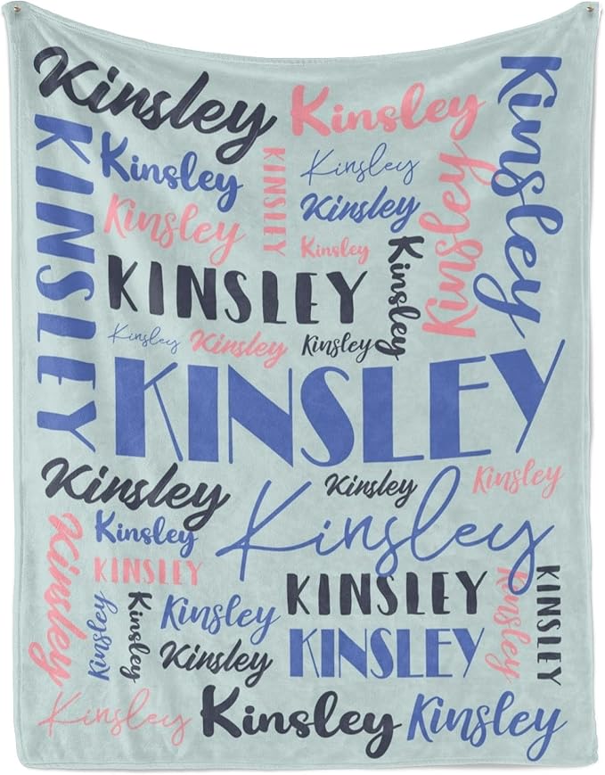 Name Blanket Personalized Blanket for Adult Kids Flannel Customize Throw Blanket Custom (Color 11, 60 x 80 Inches)