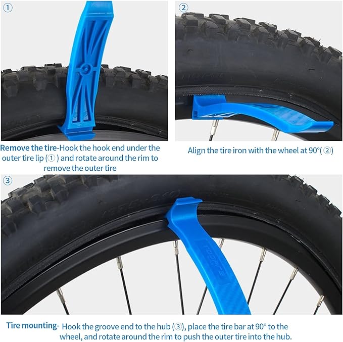 Professional Bike Tire Levers - High-Strength PC Material, Non-Slip Ergonomic Design, Rim Protector for Road/Mountain Bikes(Blue)