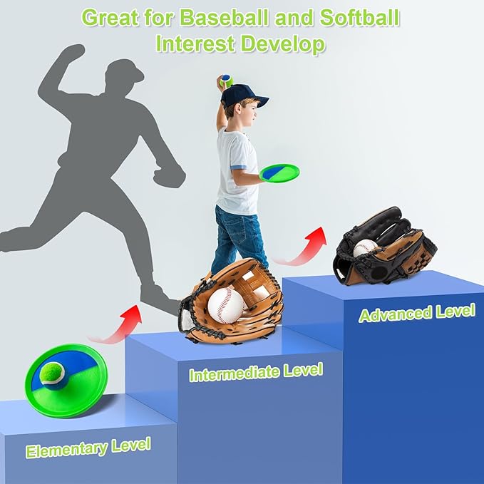 Ayeboovi Kids Outdoor Beach Pool Toys Toss and Catch Ball Set Upgraded Light UP Ball Yard Lawn Games for 3-10 Years Boys Girls Toddlers Easter Basket Stuffers-Green