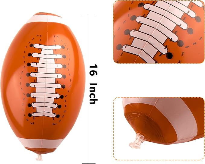 16 Inch Inflatable Football Blow Up Footballs Large Inflatable Football Beach Balls for Summer Pool Beach Party Favors Sports Games