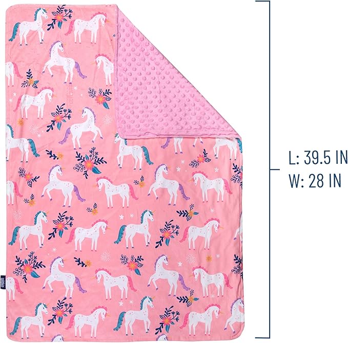Wildkin Plush Baby Blanket – Soft & Cozy Comfort, Ideal for Toddlers, Travel & Daycare - Magical Unicorns