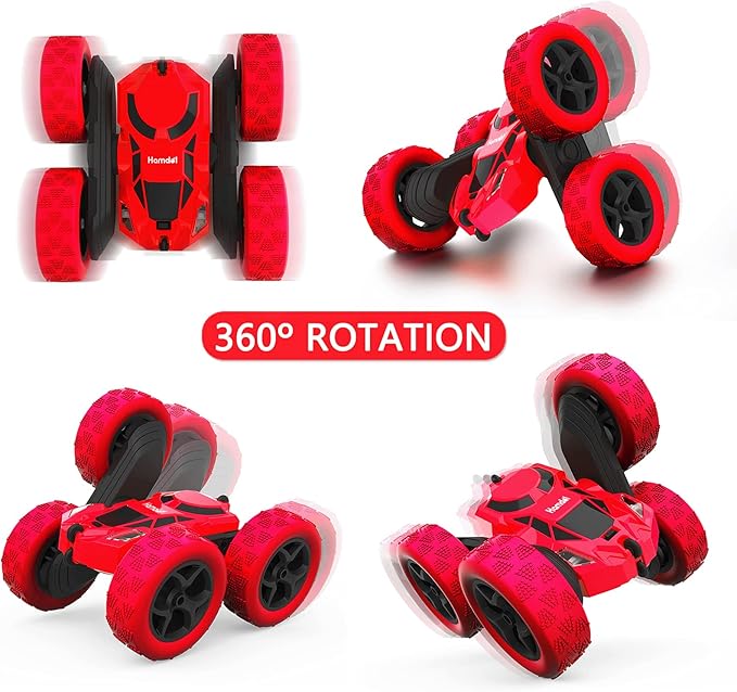RC Stunt Car for Kids Ages 6–12, 360° Rotating Remote Control Car with LED Lights, 4WD Electric Toy Vehicle, USB Rechargeable, Perfect Birthday, Holiday for Boys & Girls