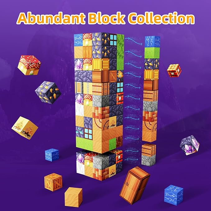 Magnetic Blocks, 150 PCS Magnetic Building Blocks Sensory Toys for 3-5 4-6 5-7 6-8 Year Old Boys Girls Easter Birthday Gifts Travel Outdoor Kids Games