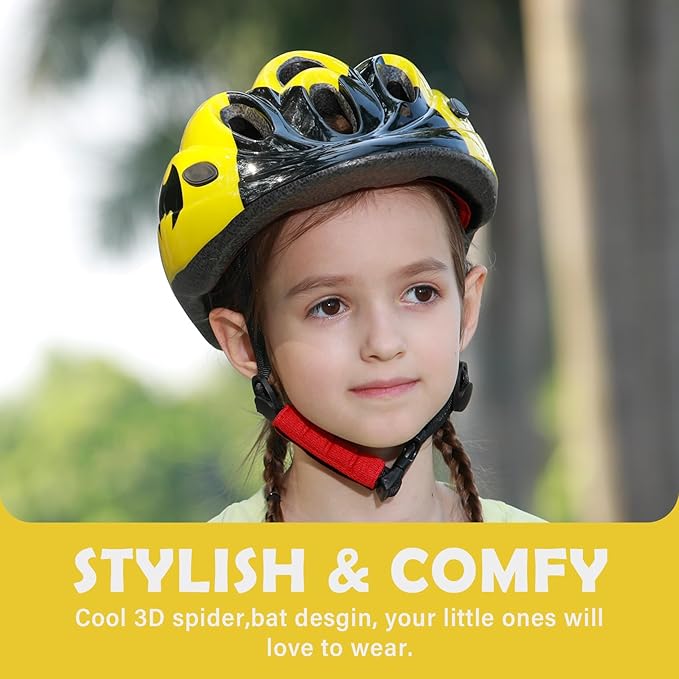 Kids Toddler Bike Helmet, Adjustable Boys Girl Helmets from Baby to Children(Age 1-8), Multi Sports for Bicycle Skate Scooter with LED Light