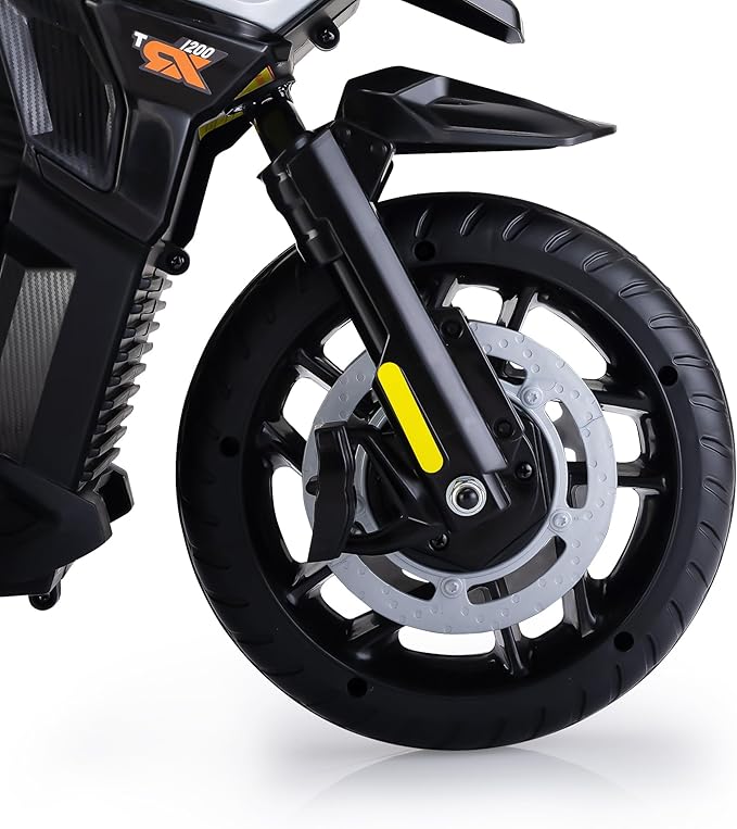 TOBBI 12V Electric Motorcycle for Kids Ride on Toys Toddler Motorbike Battery Powered Off-Road Dirt Bikes w/Music/Headlights/Training Wheels, Gifts for Boys & Girls, Silver