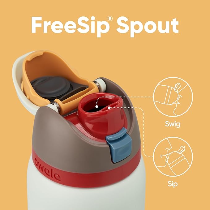 Owala FreeSip Insulated Stainless Steel Water Bottle with Straw for Sports, Travel, and School BPA-Free Sports Water Bottle, 32 oz, Boneyard