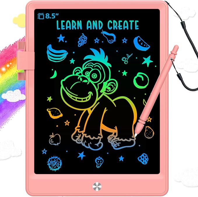 Toddler Toys for 3-6 Years Old Girls Boys, LCD Writing Tablet 8.5 Inch Doodle Board, Electronic Drawing Tablet, Drawing Pads,Travel Gifts for Kids Age 3 4 5 6 7 Year Old Girls Boys (Pink)