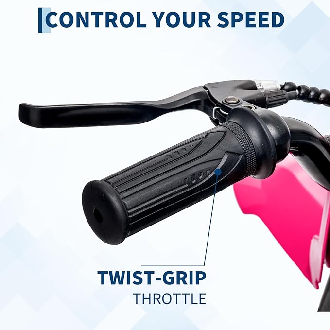 24V Electric Dirt Bike for Kids, 350w Electric Motorcycle for Kids - Up to 13.67Mile/h Long-Range, Ride on Motorcycle with Rear Wheel Suspension, 12 Miles Range, Twist Grip Throttle, Rubber Tire