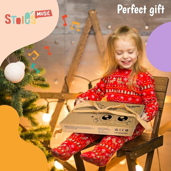 Stoie's Owl Drum Set for Babies and Toddlers, Wooden Percussion Musical Instruments for Kids, Eco Friendly, Montessori Educational Toy for Girls and Boys