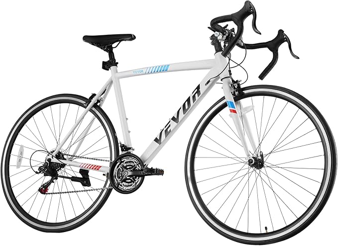 VEVOR Road Bike, 700C Wheels Racing Bike, Shimano Drivetrain City Commuter Road Bicycle, Urban Adult Sport Bicycle with Drop Bar, for Men and Women