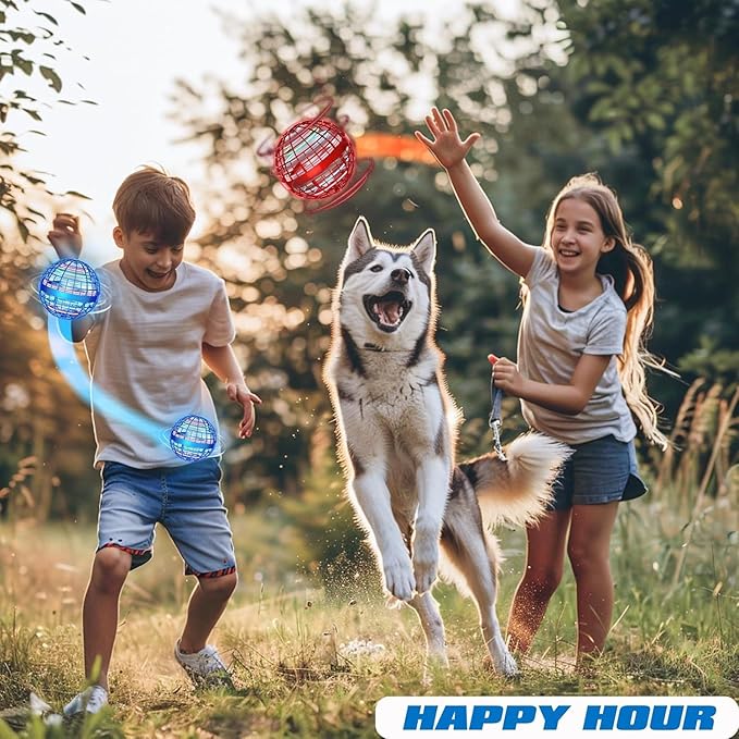 2025 Flying Orb Ball for Kids, Magical Galaxy Hover Cosmic Space Boomerang Rotating Floating Mini Hand Drone Stocking Stuffer Xmas Toys for Girls Boys Teen Age 6 7 8 9 10+ Red