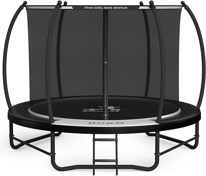 BCAN 8FT 10FT 12FT 14FT 15FT 16FT Recreational Trampoline with Enclosure for Kids Adults, ASTM Approved, Outdoor Trampolines with Ladder for Kids