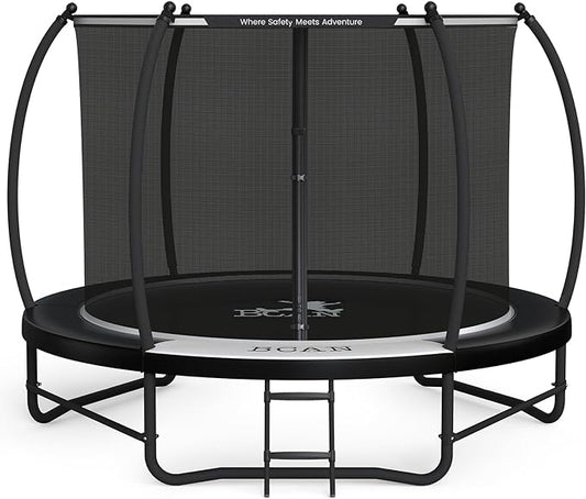 BCAN 8FT 10FT 12FT 14FT 15FT 16FT Recreational Trampoline with Enclosure for Kids Adults, ASTM Approved, Outdoor Trampolines with Ladder for Kids
