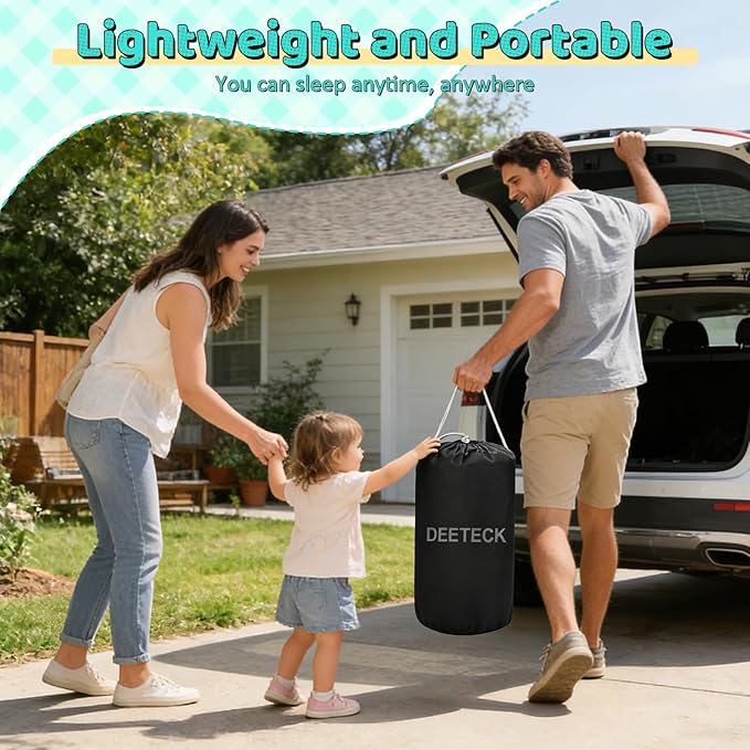 Inflatable Toddler Travel Bed - Toddler Blow Up Mattress with Safety Sides - Kids Air Mattress with Electric Pump & Carry Bag - Lightweight Camping Portable Bed for Sleeping Outddor - 64inch