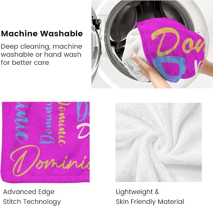 Dr.TOUGH Personalized Name Blanket Personalized Blanket for Adult Kids Flannel Customized Personalized Blankets and Throws