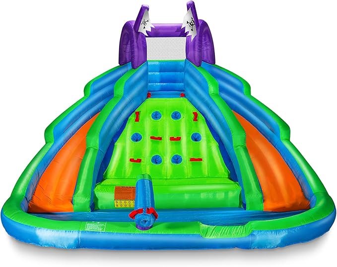 Cloud 9 Bounce House for Kids with Climbing Wall, Water Slide, and Pool - Includes Blower
