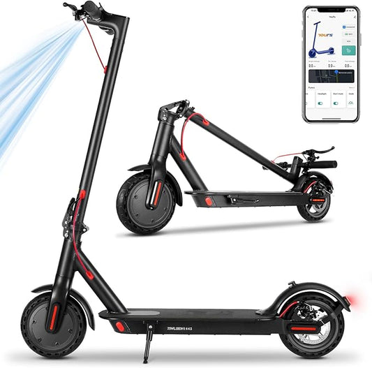 Caroma Electric Scooter,630W Peak Motor,20 MPH Max Speed & 18 Miles Long Range,8.5" Solid Tires,Dual Braking System with Cruise Control,Foldable E-Scooter with Smart APP Lock for Adults and Teens