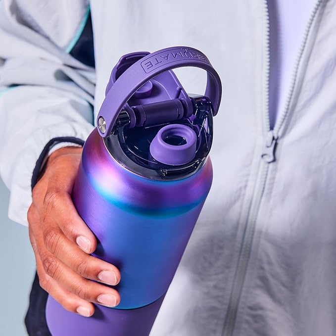 BrüMate Rise 35oz Water Bottle With Covered Silicone Straw | 100% Leakproof Insulated Water Bottle | Soft Sip Silicone Spout | Made of Stainless Steel | 35oz (Kiwi)