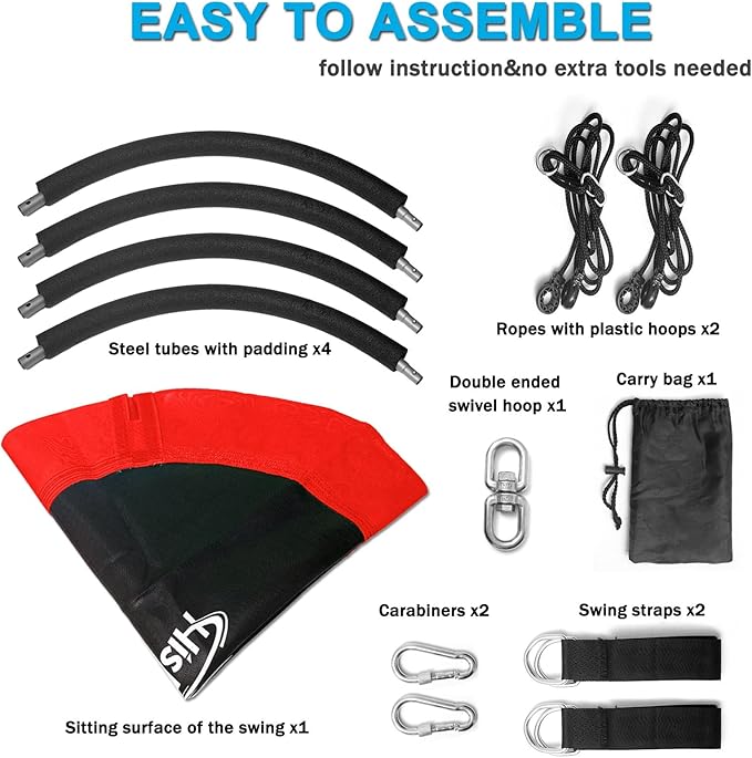 43 inch Saucer Tree Swing for Kids,Flying Round Swing Heavy Duty, Waterproof and All-Weather Resistant Textilene,Swivel,Adjustable Strong Ropes,Easy to Install,Outdoor Playground Backyard