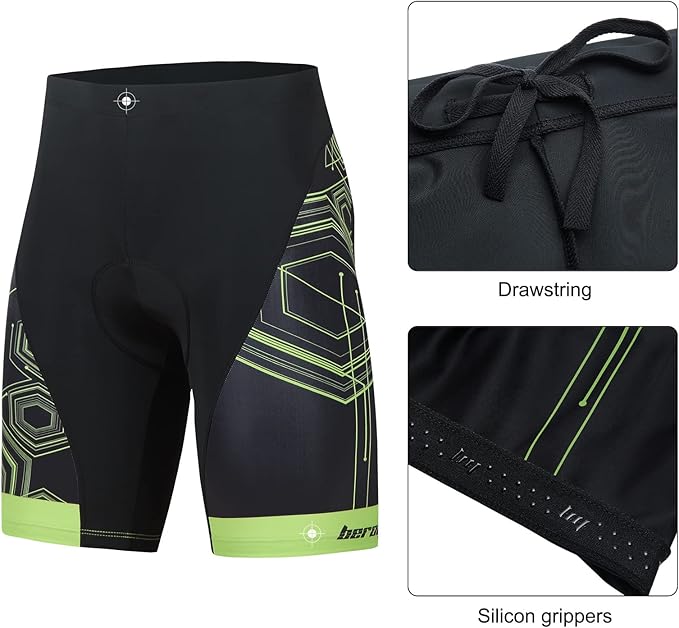 beroy Men's Comfortable Bicycle Cycling Pants, 3D Padded Bike Shorts