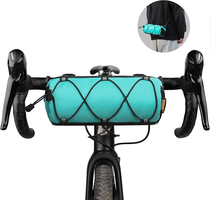 Rhinowalk Bike Handlebar Bag, Bicycle Front Bag Shoulder Bag Storage Bag with Shoulder Strap for Road Mountain Bike Cycling Travel