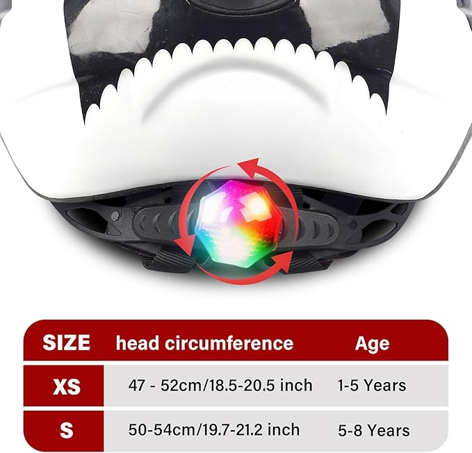 Kids Toddler Bike Helmet, Adjustable Boys Girl Helmets from Baby to Children(Age 1-8), Multi Sports for Bicycle Skate Scooter with LED Light