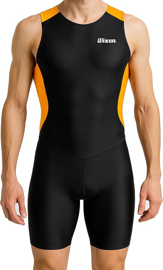 Wixen Men's Performance Triathlon Suit Sleeveless Tri Suit Padded Quick Dry Run Swim Bike