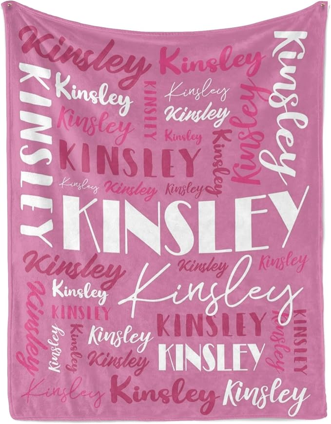 Name Blanket Personalized Blanket for Adult Kids Flannel Customize Throw Blanket Custom (Color 06, 50 x 60 Inches)