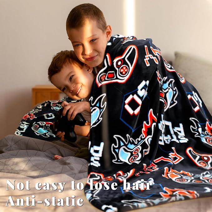 Glow in The Dark Blanket Gamer Gifts for Boys Kids Boyfriend Video Game Gifts Toys Soft Gamer Blanket Gaming Stuff Gifts for Boys Birthday Christmas Valentines Gifts